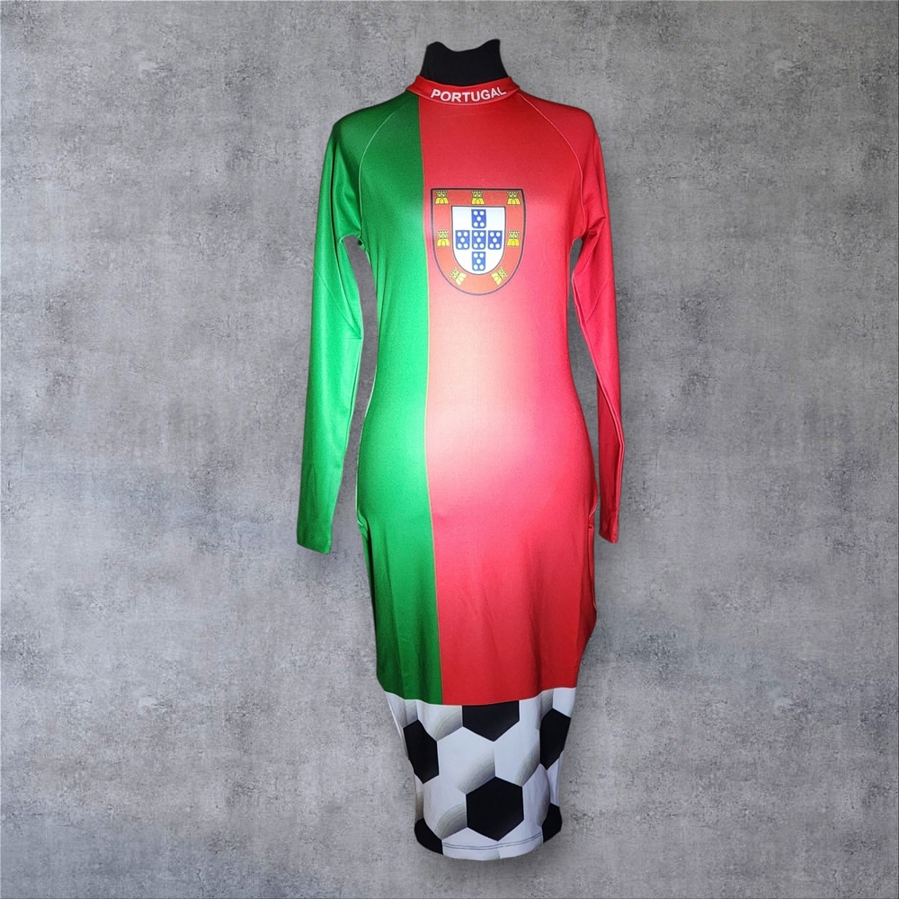Portugal Themed Long Sleeve Dress